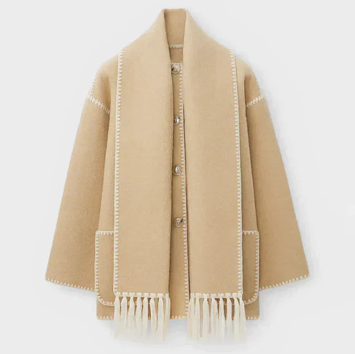 EB | Schal Jacke Aus Wollmischgewebe