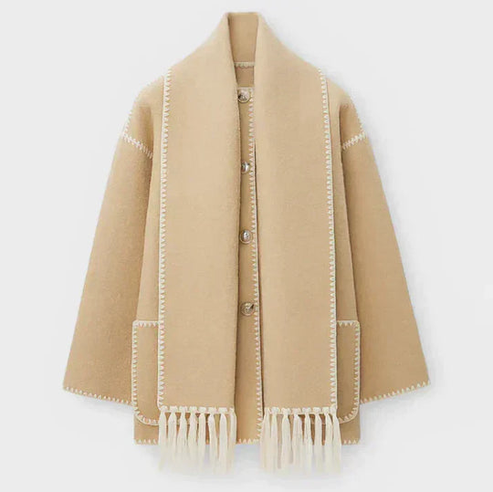 EB | Schal Jacke Aus Wollmischgewebe