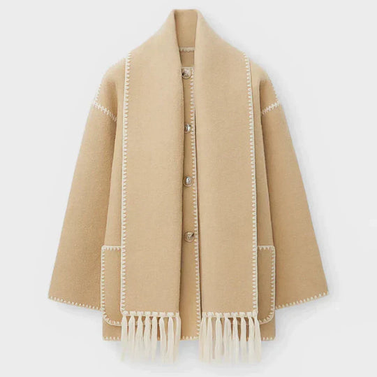 EB | Damen Wickeljacke mit Drapiertem Vorderteil