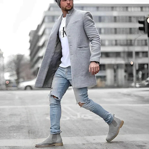 EB | Stilvoller Langer Wintermantel Für Männer