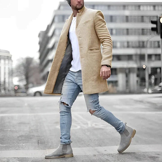 EB | Stilvoller Langer Wintermantel Für Männer