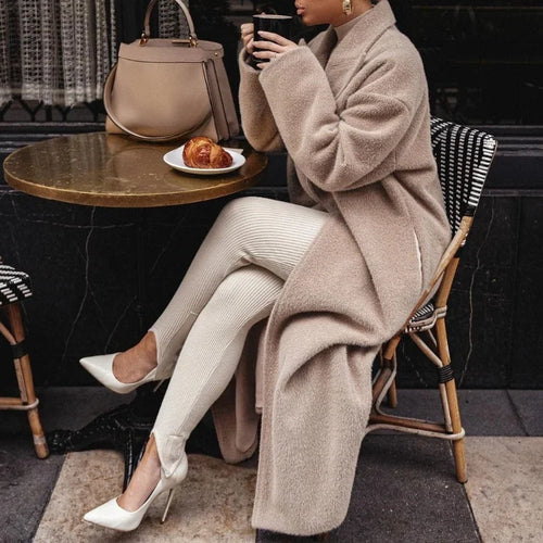 EB | jacket - luxuriöser langer Wickelmantel für Damen