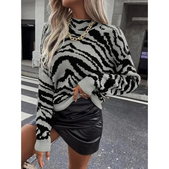 EB | Eleganter Zebra-Jersey für Damen für Herbst und Winter
