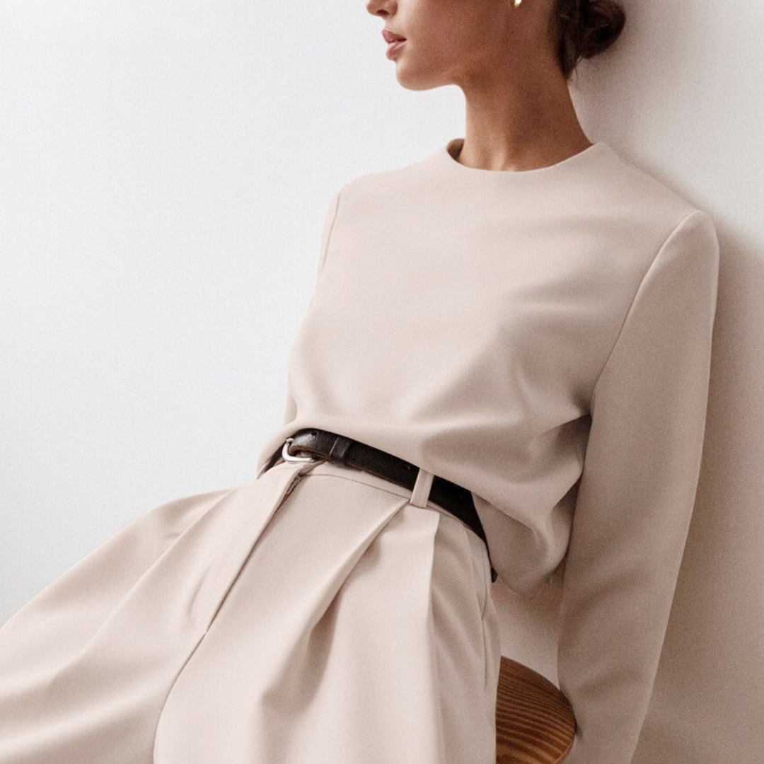 EB | Elegante Damen Zweiteilige Set Mit Weit Geschnittene Hose