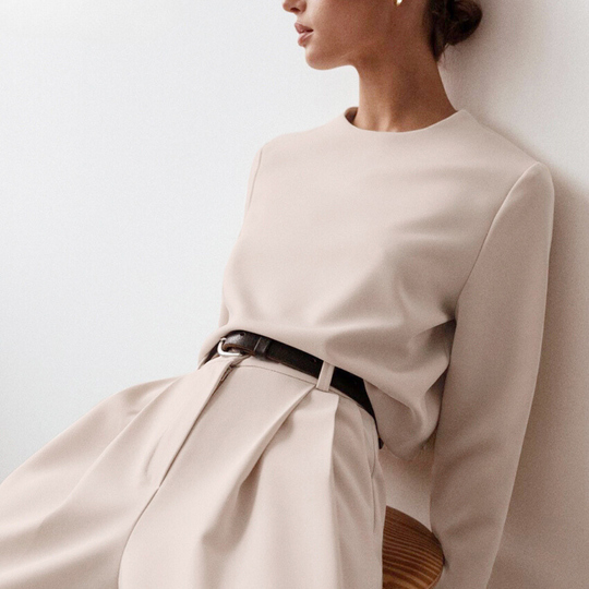EB | Elegante Damen Zweiteilige Set Mit Weit Geschnittene Hose