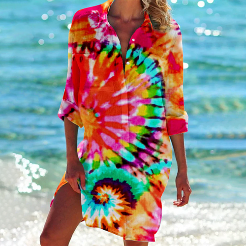 EB | Boho Sommer Kurz Kleid Perfekt für Den Alltag Mamiz