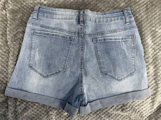 EB | Beinabschluss Ripped Jeans Shorts