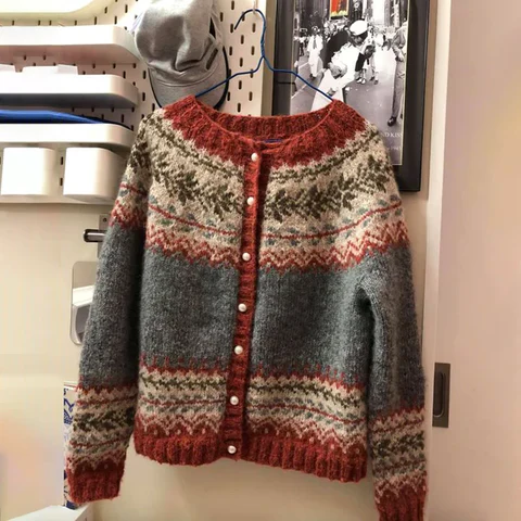 EB | Cardigan - Vintage Strick Knopf-Cardigan