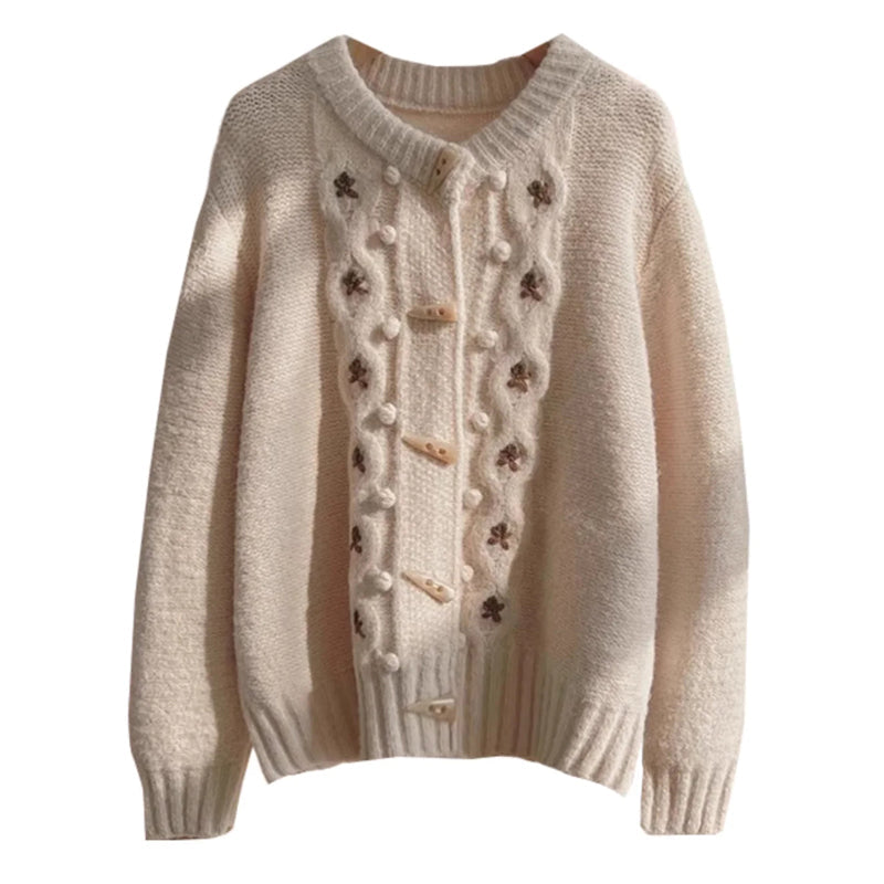 EB | Strick Strickjacke mit Blumenmuster
