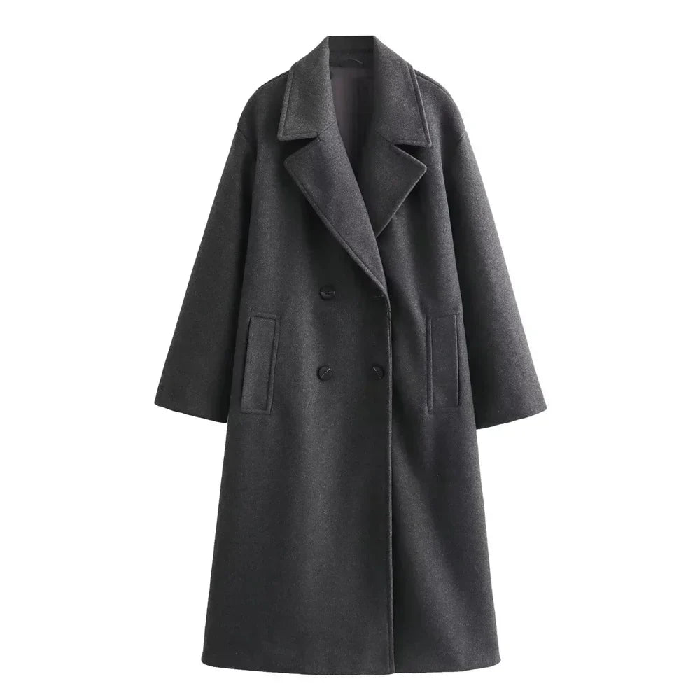 EB | Lange Jacke für Damen Elegantes Design Warme Winterjacke
