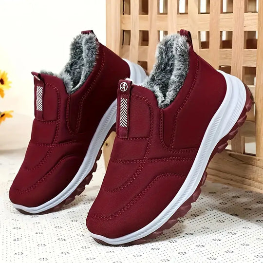 EB | Damen Fleece-Gefütterte Winterstiefel – Dicke Plattform, Rutschfeste Schneeschuhe