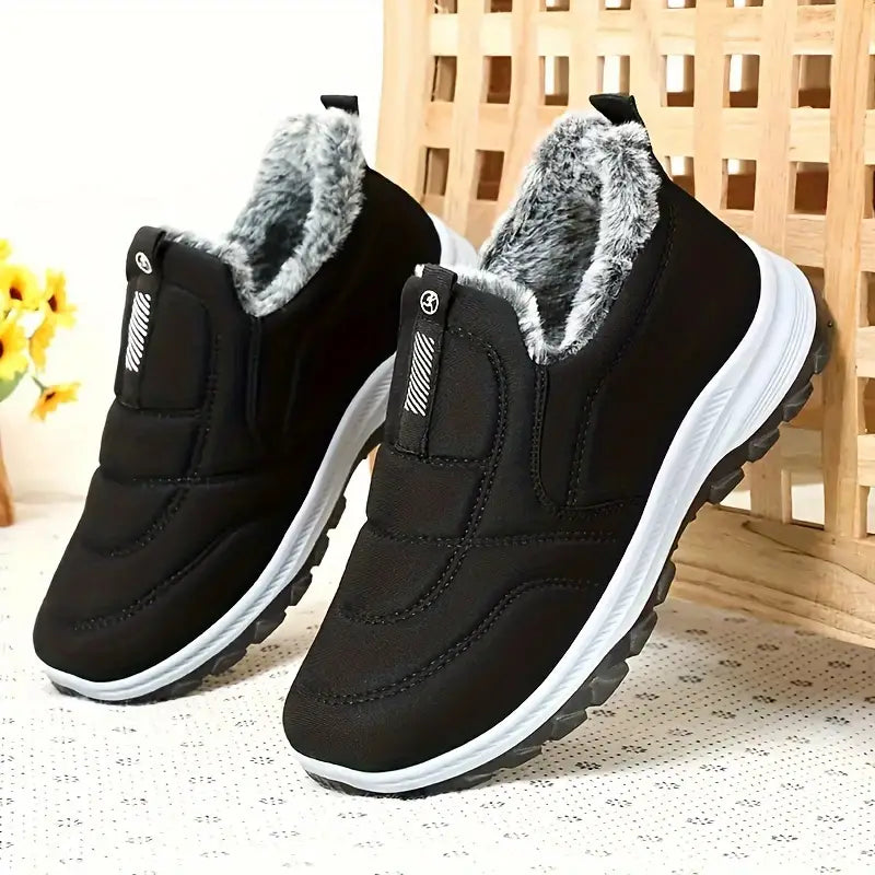 EB | Damen Fleece-Gefütterte Winterstiefel – Dicke Plattform, Rutschfeste Schneeschuhe