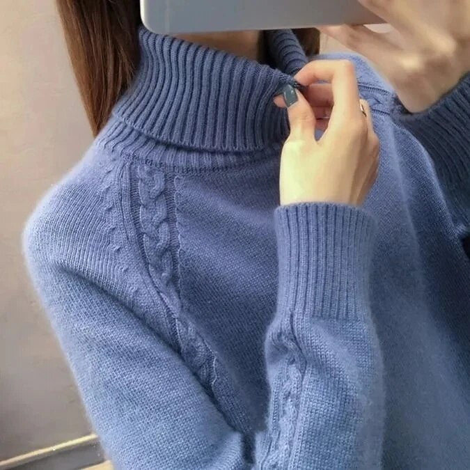 EB | Klassischer Rollkragenpullover Wollmischung Warm und Stilvoll