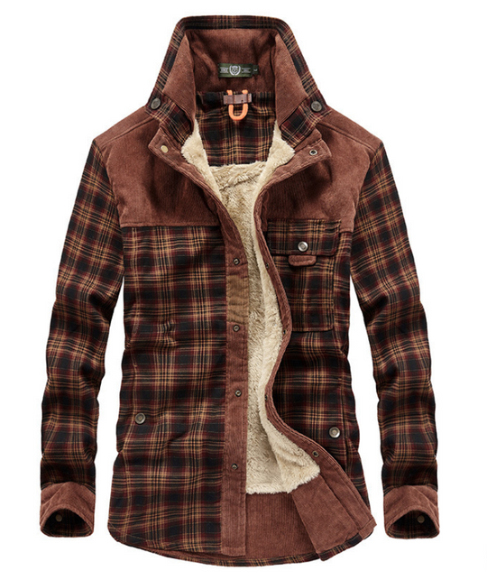 EB | Flanell Winterjacke für Herren mit Stehkragen