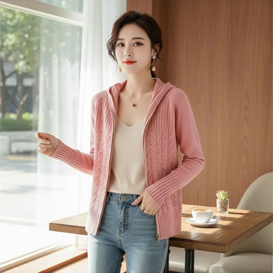 EB | Damen-Cardigan Aus mit Schickem Kordelzug