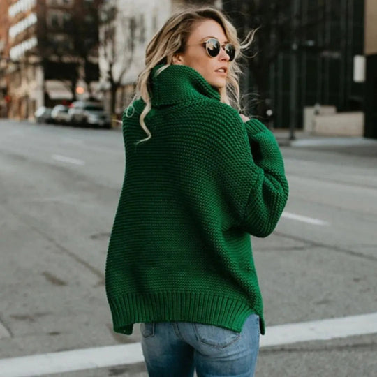 EB | Übergroßer Rollkragenpullover Damen Aus Premium Strick