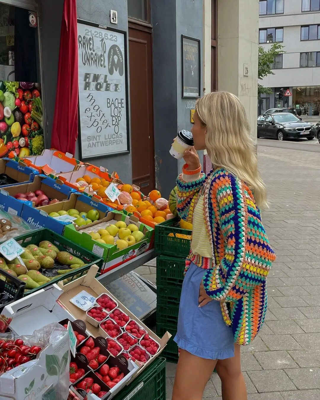 EB | Stilvolle Bunte Strickjacke
