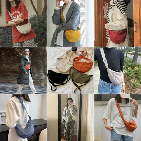 EB | Damenumhängetasche Half Moon mit Verstellbarem Riemen