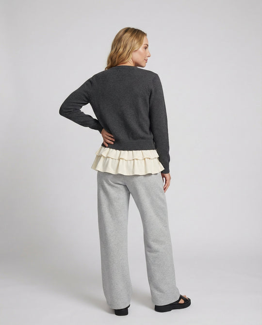 Damen Strickjacke V-Ausschnitt und passende Freizeit Hose