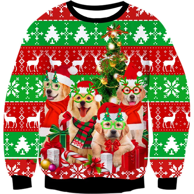 EB | Unisex Sweatshirt - Bequemes 3D Katzen- und Hundedesign für Tierliebhaber