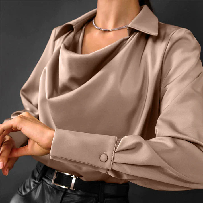 EB | Lange Ärmel Satin Bluse