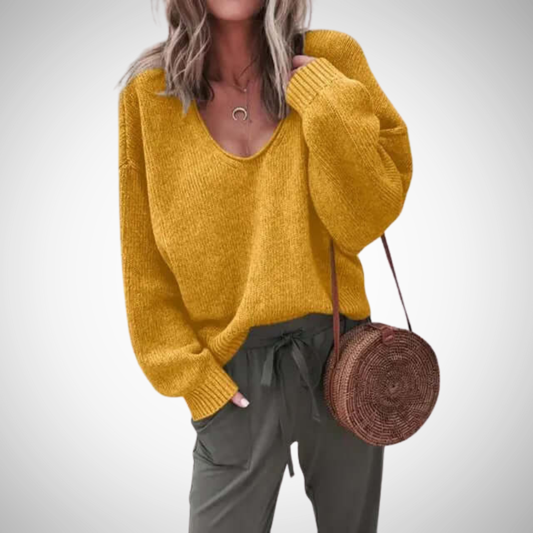 EB | Locker Strick V-Ausschnitt Pullover