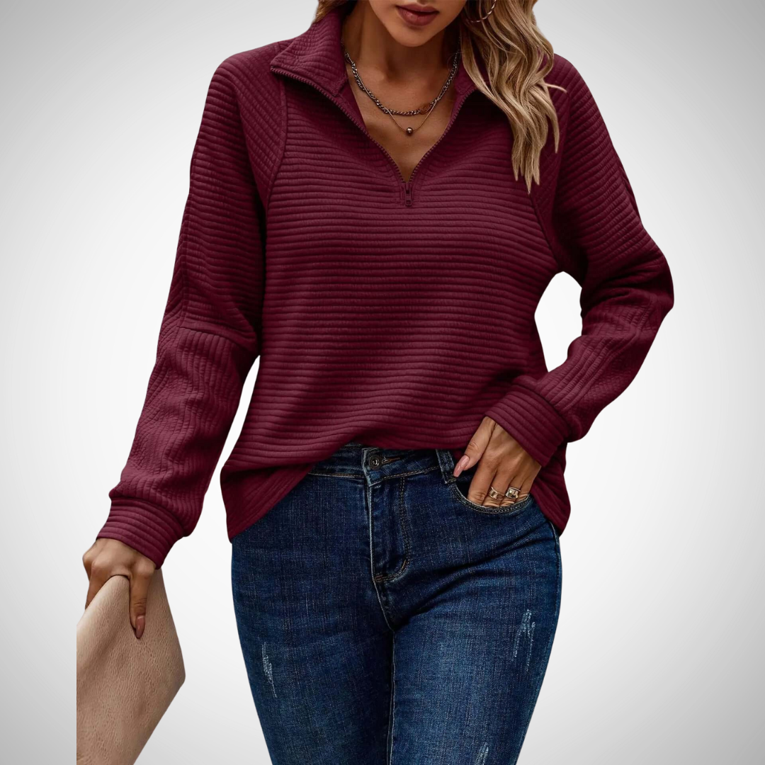 EB | Weicher V-Ausschnitt Strickpullover für Alltag und Büro