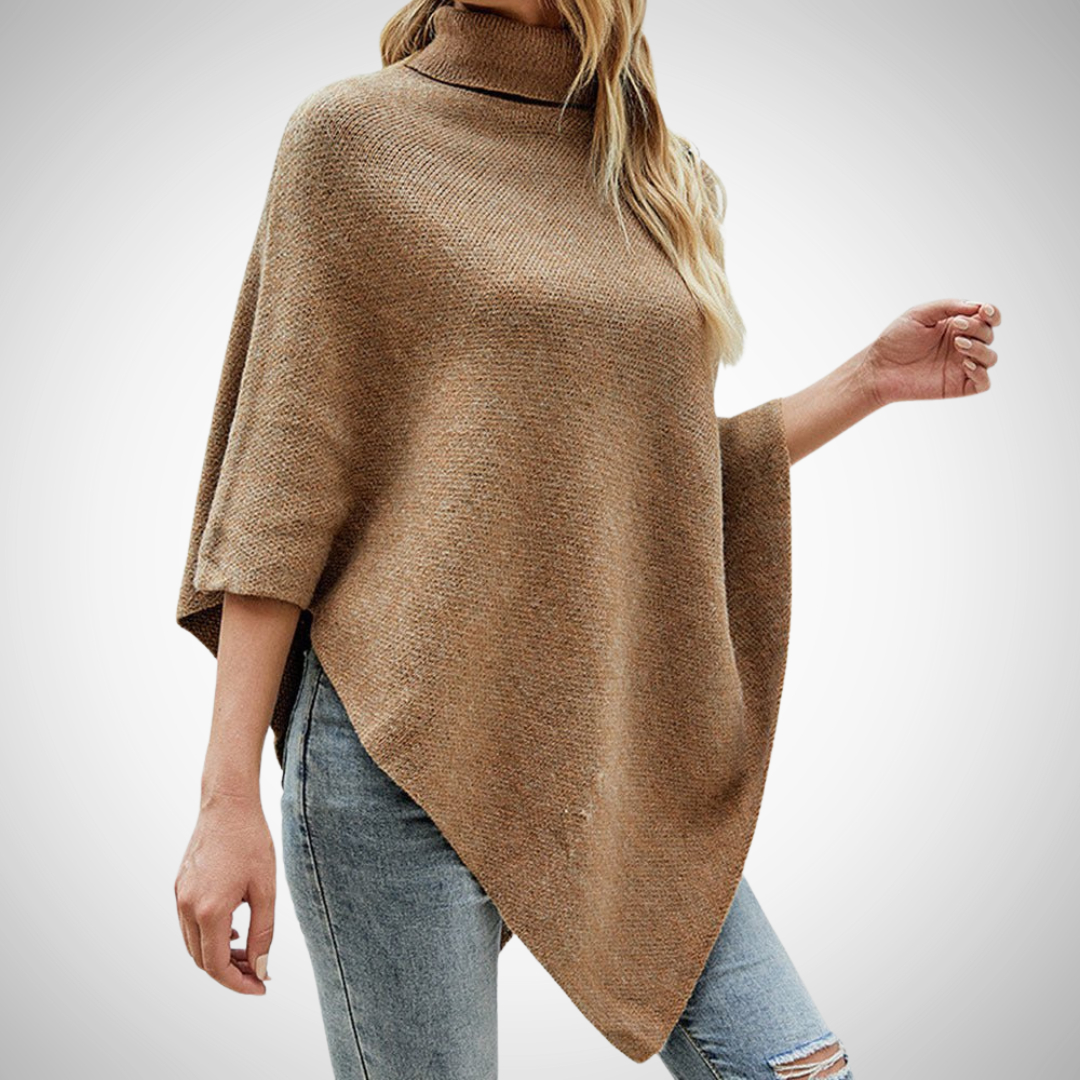 EB | Knopf Detail Strick Poncho