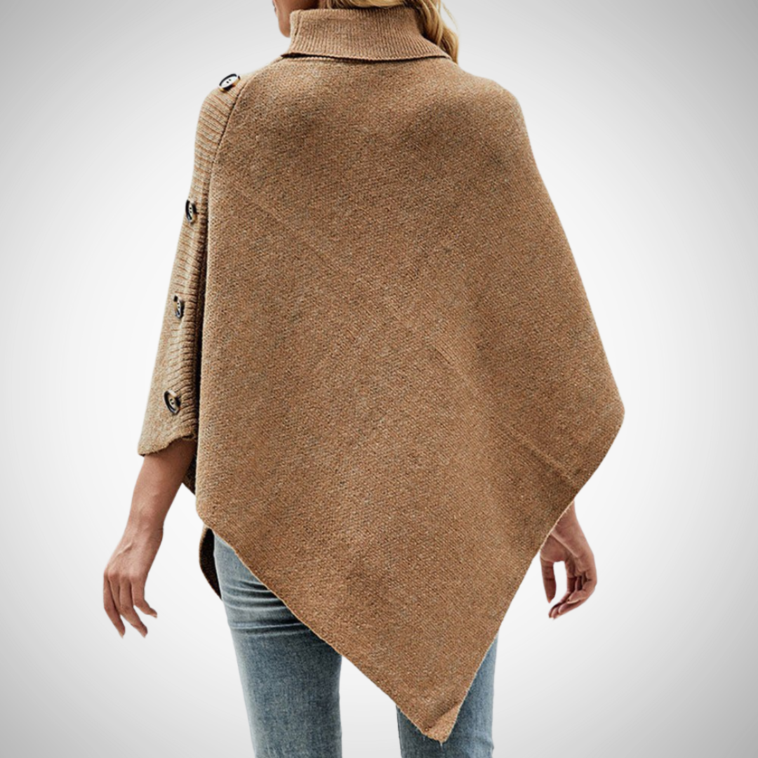 EB | Knopf Detail Strick Poncho