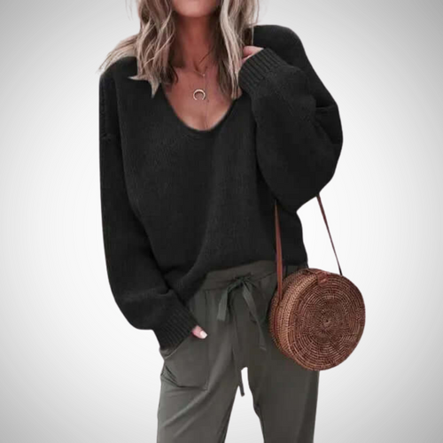 EB | Locker Strick V-Ausschnitt Pullover