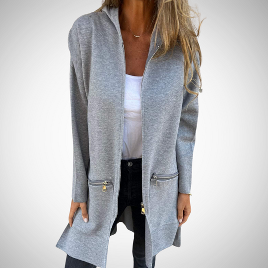 EB | Langer Kapuzen Strickjacke