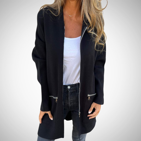 EB | Langer Kapuzen Strickjacke