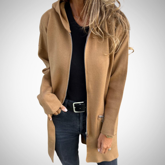 EB | Langer Kapuzen Strickjacke