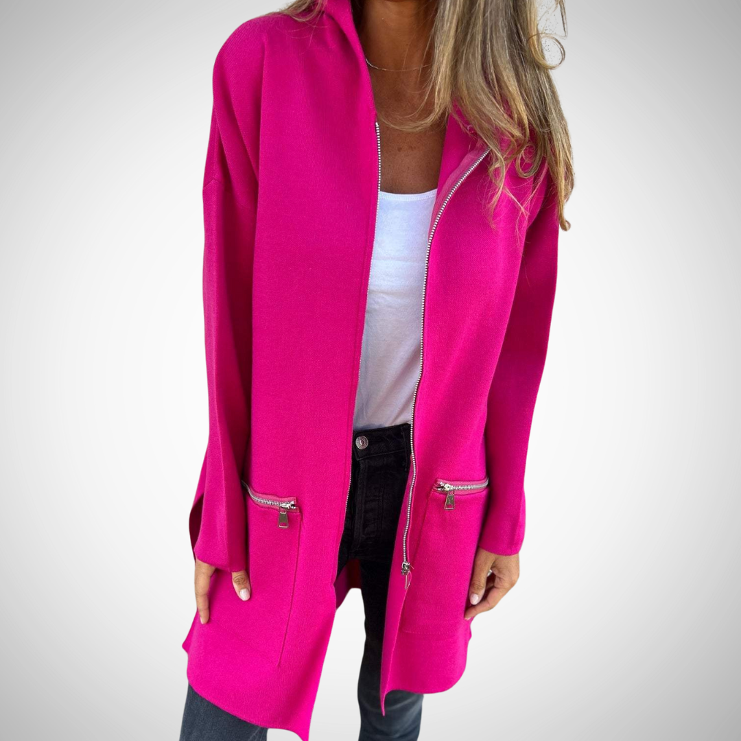 EB | Langer Kapuzen Strickjacke