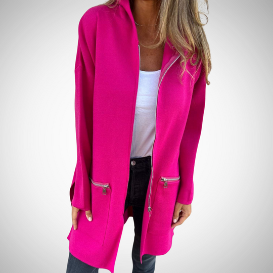 EB | Langer Kapuzen Strickjacke