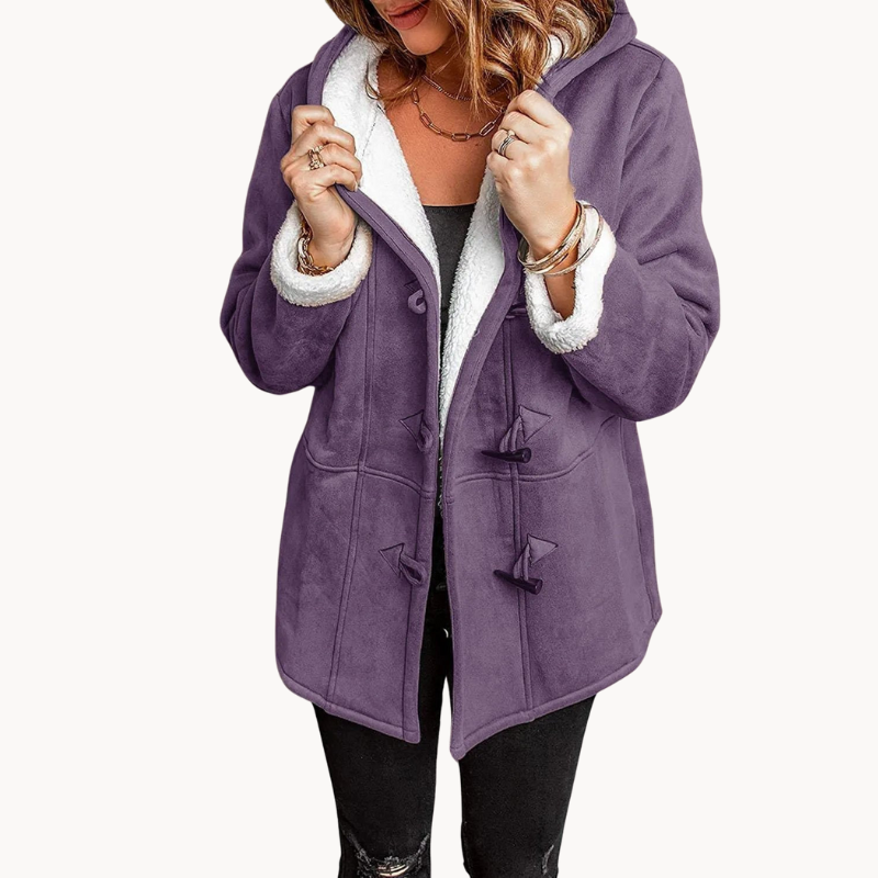 EB | Warme & Kuschelige Fleece-Damenjacke mit Kapuze