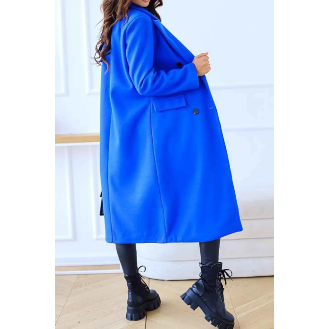 EB | Langmantel Oversized Fit Wollqualität Doppelt Geknöpft Klassische Details