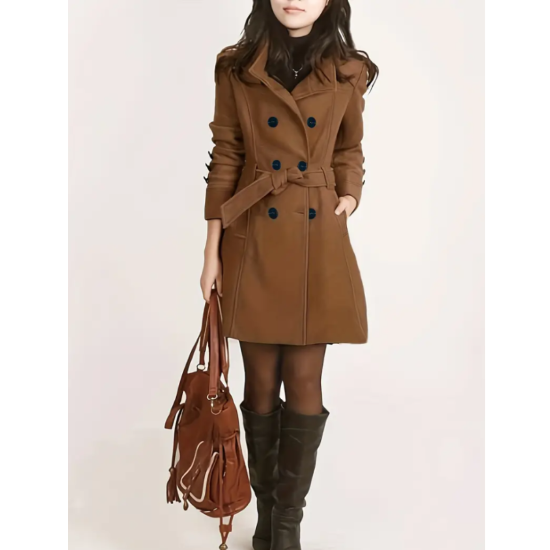 EB | Damen Stilvoll Trenchcoat Taillengürtel