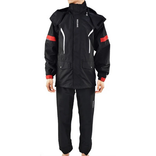 EB | Herren Motorrad Regenjacke Wasserdicht - Reflexschwarz/Grün S-2XL