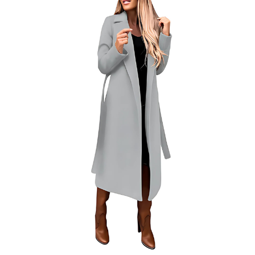EB | langer Wickelmantel - stilvolle Winteroberbekleidung für Damen