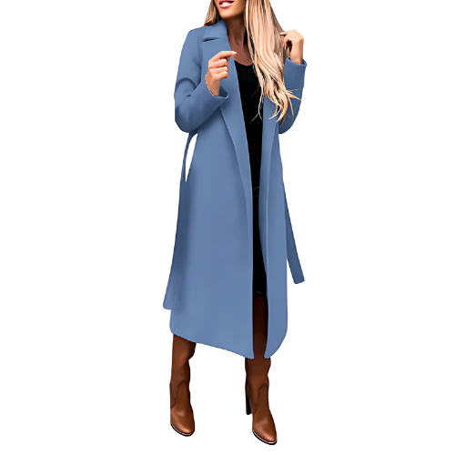 EB | langer Wickelmantel - stilvolle Winteroberbekleidung für Damen