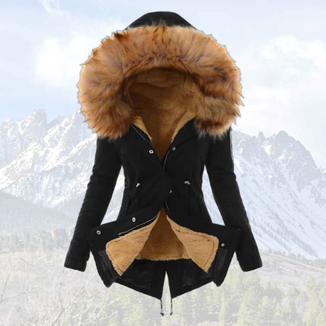 EB | Thermisch Isolierte Winterjacke - Modischer Wintermantel mit Kunstfellkapuze