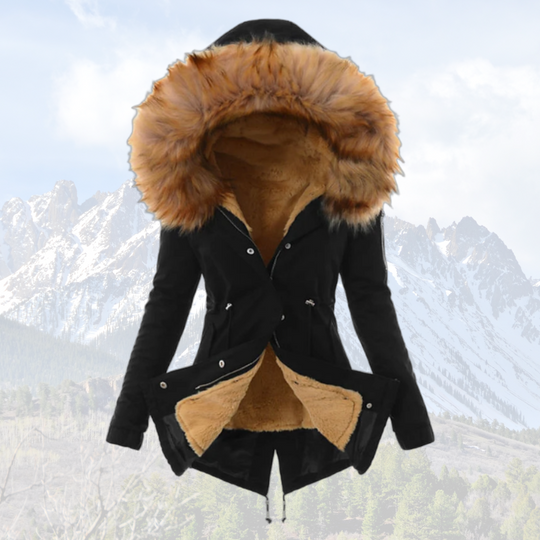EB | Thermisch Isolierte Winterjacke - Modischer Wintermantel mit Kunstfellkapuze