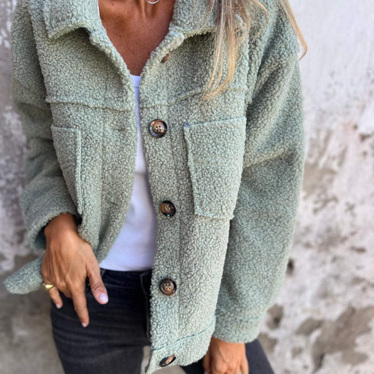EB | Teddy-jacke mit Knöpfen Weich und Warm Perfekt für Herbst und Winter
