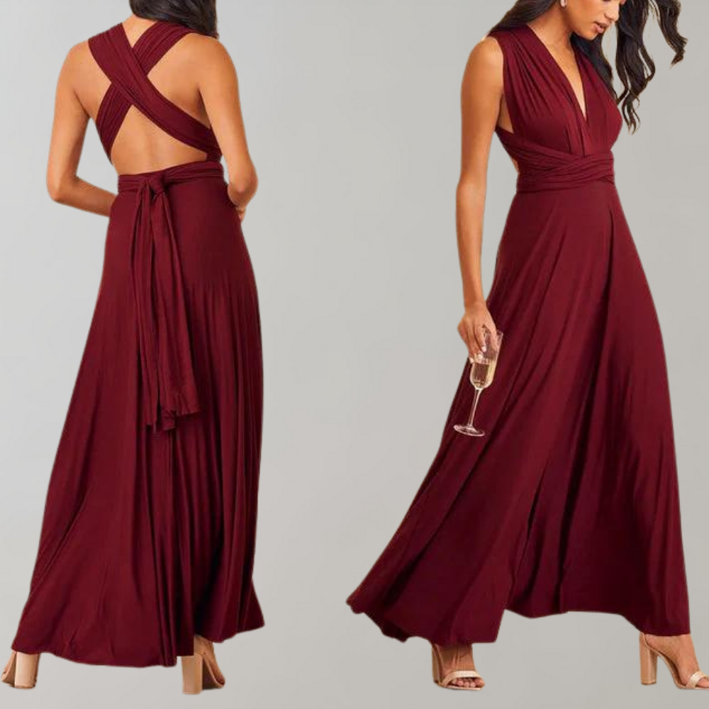 EB | Elegante Damen Infinity Kleid Schickes Wickel Sommerkleid