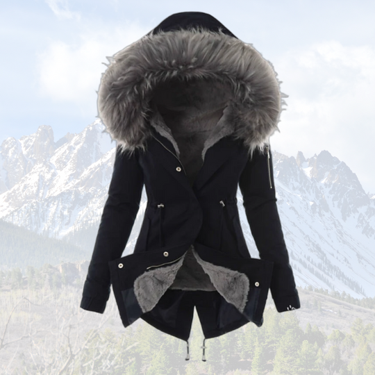 EB | Thermisch Isolierte Winterjacke - Modischer Wintermantel mit Kunstfellkapuze