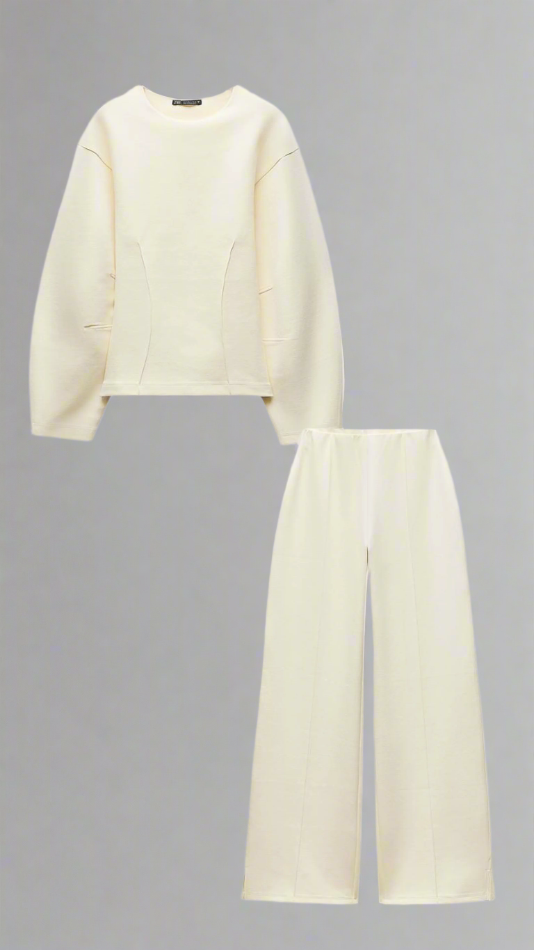 EB | Bequemes Damen Pullover Satz mit Weiten Hosen