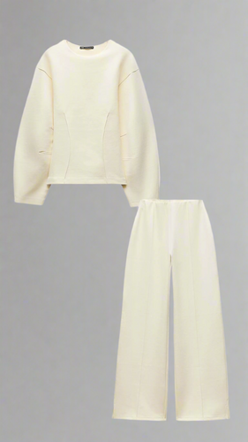 EB | Bequemes Damen Pullover Satz mit Weiten Hosen