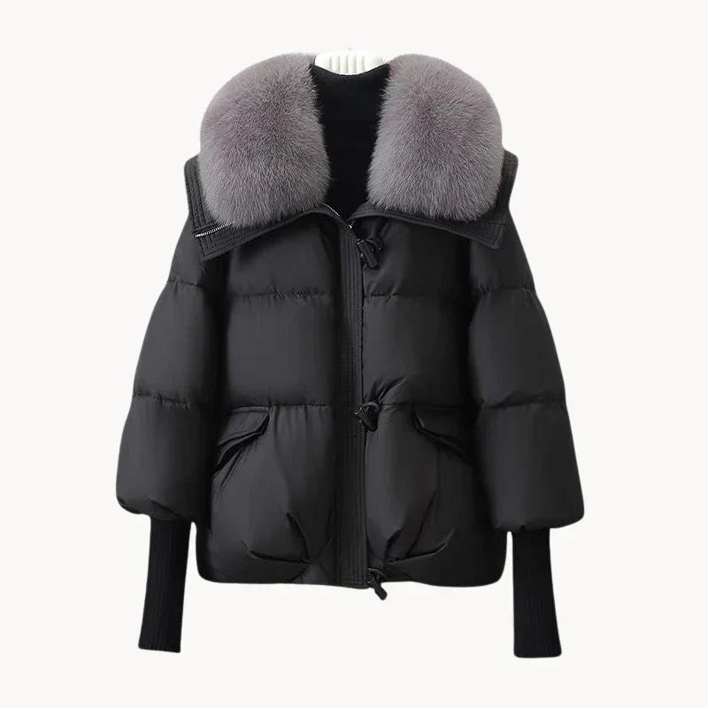 EB | Glamouröse Daunenjacke mit Kunstpelzkragen für Damen
