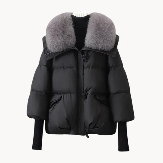 EB | Glamouröse Daunenjacke mit Kunstpelzkragen für Damen